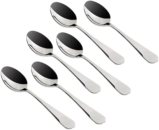Stainless Steel Teaspoon Set, 6 Piece. | Dishwasher Safe Silverware. Mirer