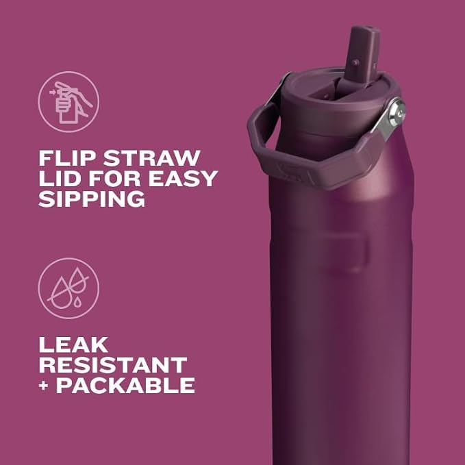 Stanley IceFlow Flip Straw 2.0 Water Bottle 24 oz | Built-In Straw