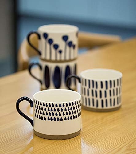 Koja Colorful Hand Painted Ceramic Mugs, 16 oz, Dishwasher Safe | Also