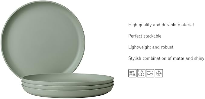 Mepal - Breakfast plate 4 pieces Silueta - Dishwasher & microwave resistant -