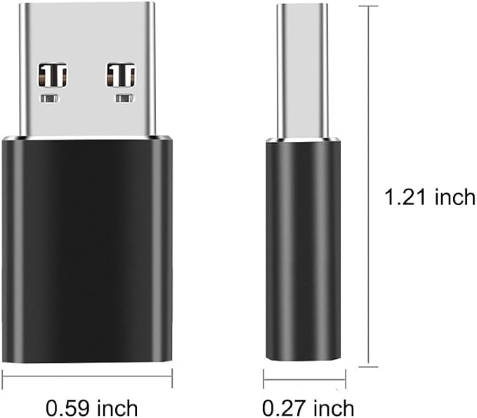 USB A Male to USB C Female OTG Adapter, USB 3.2 GEN2 10Gbps One-Sided