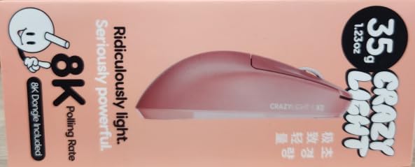 Pulsar Gaming Gears X2 Crazylight Wireless Gaming Mouse, Ultra Lightweight 1.23
