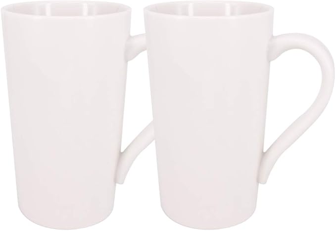 2 Pack 20 OZ Coffee Cup Simple Pure White Ceramic Cup | Plain Large Tall White