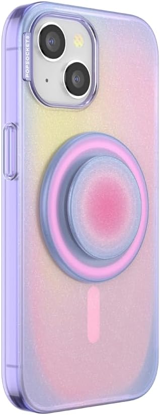 PopSockets iPhone 15 Case with Round Phone Grip Compatible with MagSafe