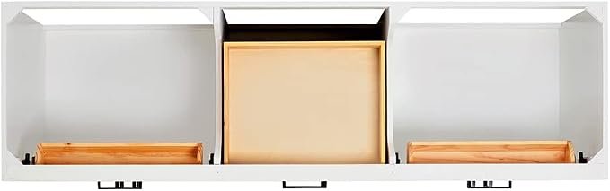 73" White Double Vanity, 1.5" Edge Pure White Quartz Countertop