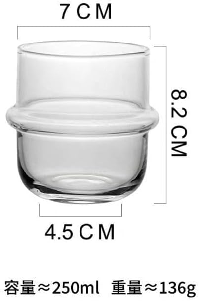 2 pcs Borosilicate Tumblers, Coffee Cup Milk Cup, Heat Resistant Hot and Cold