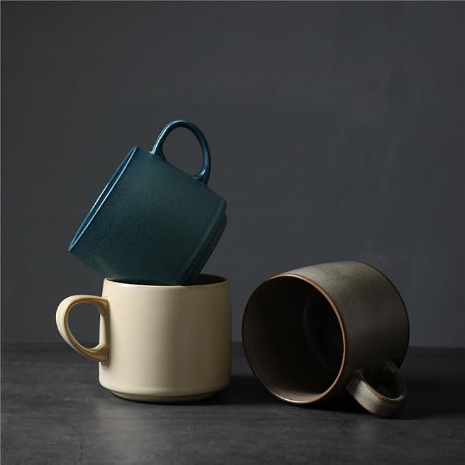 12oz Japanese Style Minimalistic Asian Rustic Reactive Glaze Ceramic Pottery