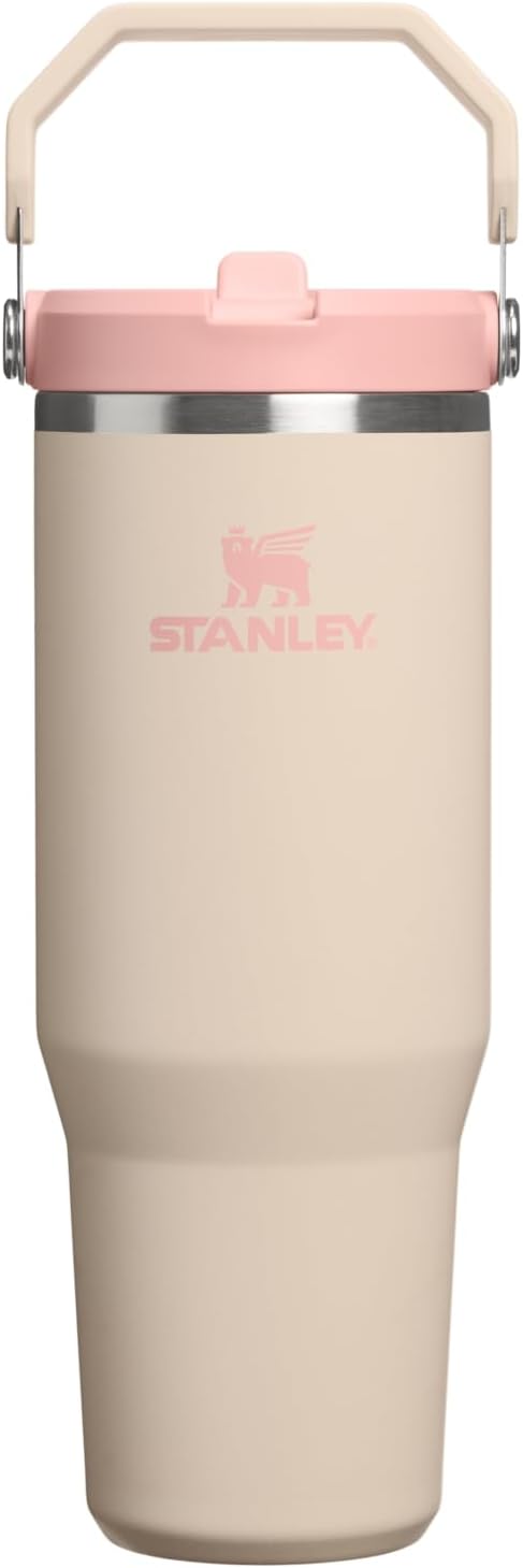 STANLEY IceFlow 2.0 Flip Straw Tumbler, 30 oz, Champagne | Easy Carry Handle |