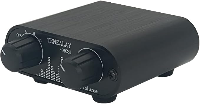 3.5mm Audio Switch with line Volume Controller, 3 in 1 Out 1/8" aux switcher