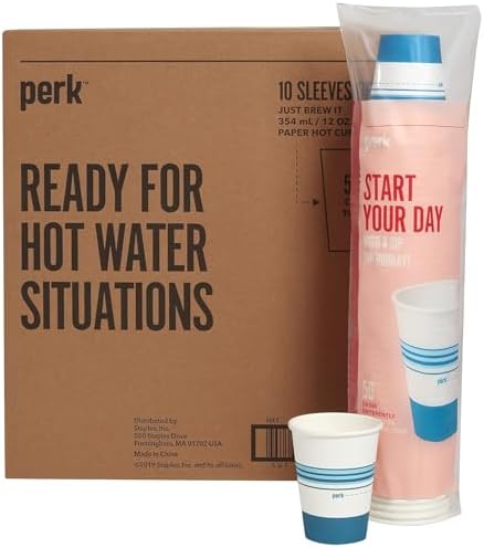 Perk 12 Oz Paper Hot Cups