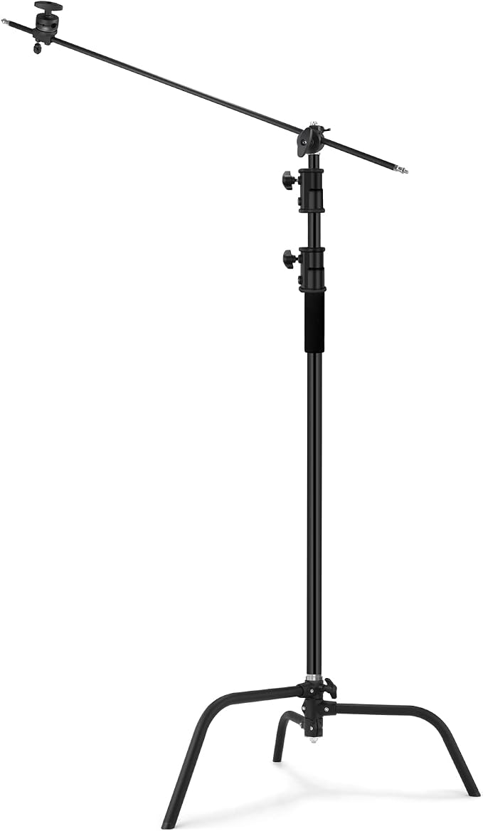 Soonpho 2 Pack 100% Heavy-Duty Steel C-Stand, Pro Photography Light Stand