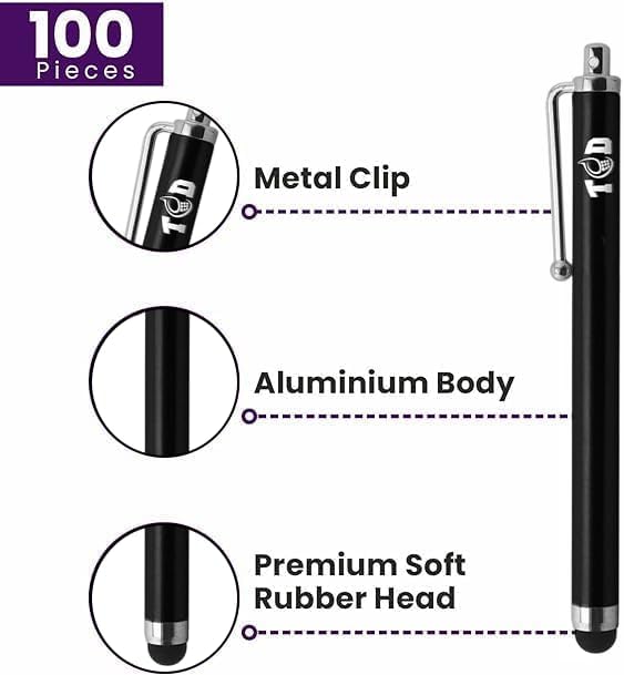 TCD 100 Pack Stylus Pen for iPad, High Precision Universal Capacitive Bulk