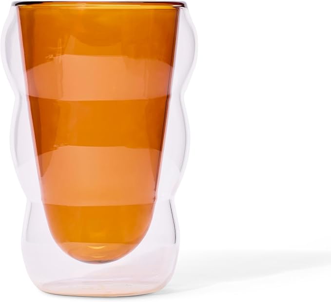 Teaspressa Amber Glass Cloud Cup 12 oz Double-Wall Insulated Borosilicate Glass