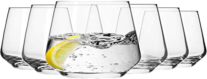 Krosno Water Drinking Glasses, 13.5 oz, Splendour Collection, Elegant Tumbler