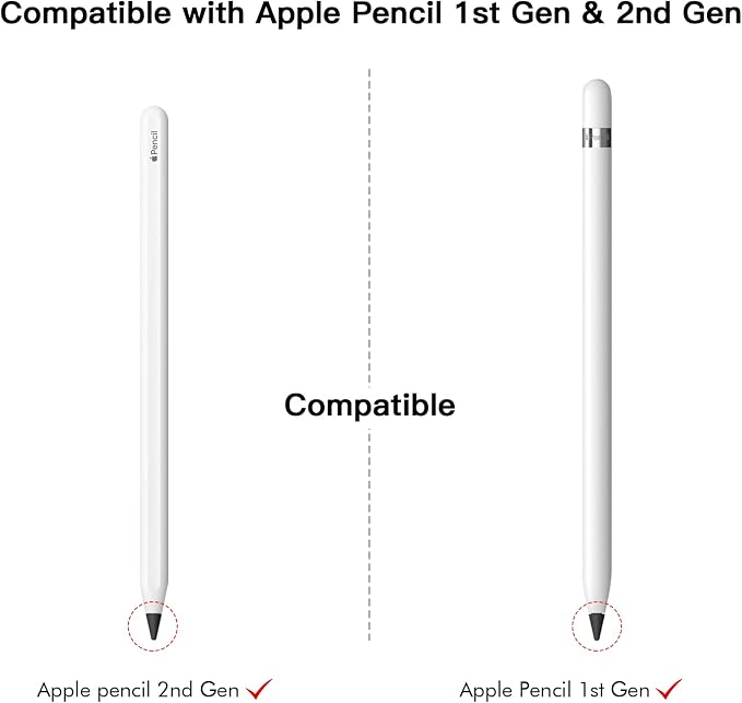MEKO 4 Pack Replacement Tips for Apple Pencil 1st Gen & 2nd Gen, Pen Nibs for