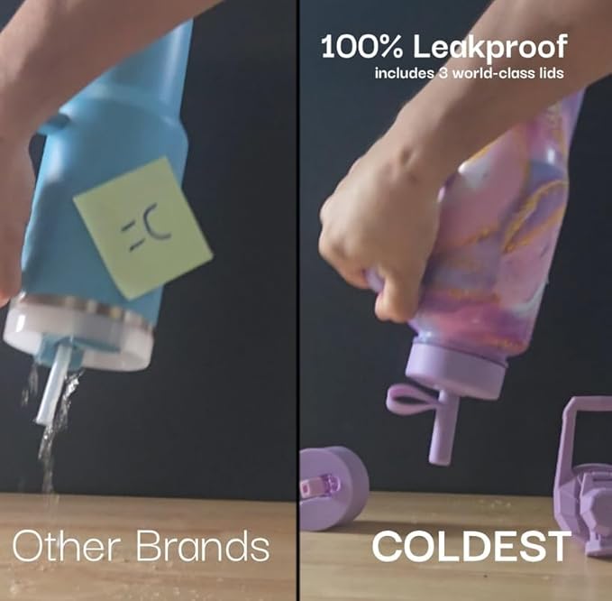 Coldest Tumbler with Handle and Straw, 100% Leak Proof Insulated Tumbler with