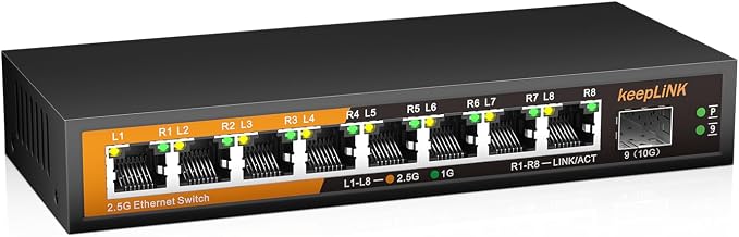 8 Port 2.5G Switch Unmanaged, Ethernet Switch