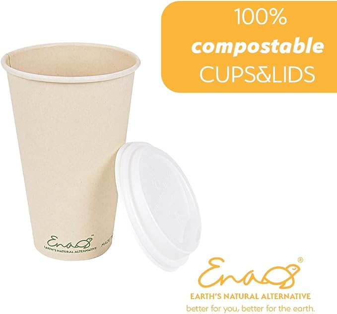 100% Compostable Disposable Coffee Cups