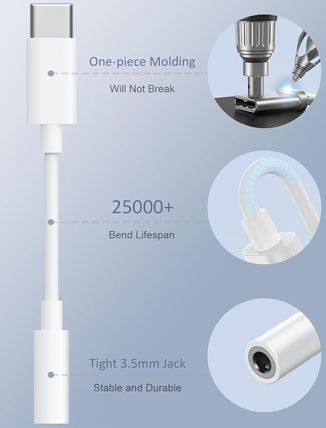 USB-C to 3.5mm Audio Headphone Adapter