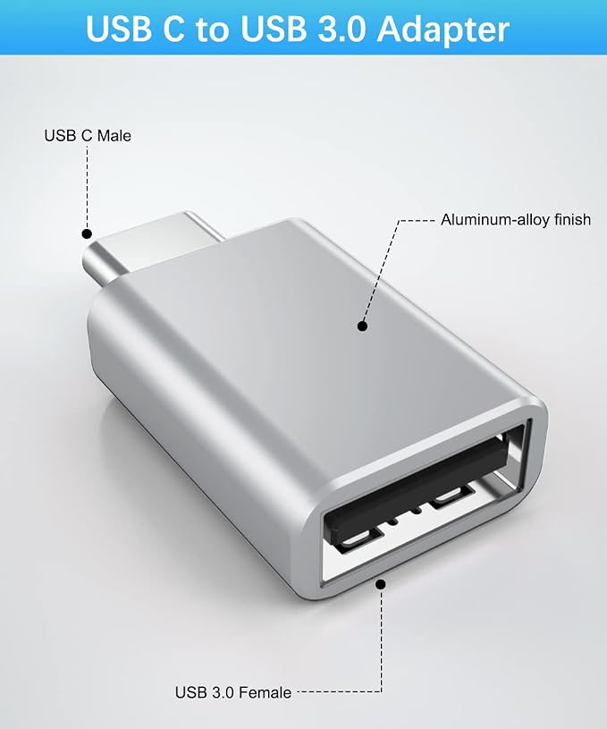 Elebase USB to USB C Adapter&Type C Male to 3.0 Female Adaptor 4PCS,