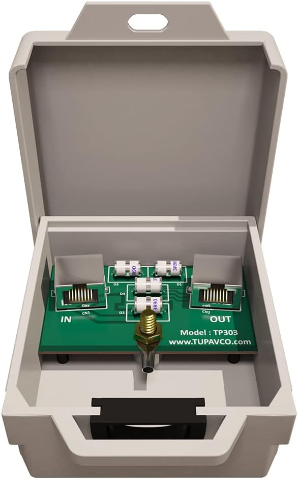 Tupavco Outdoor Ethernet Surge Protector PoE+ Gigabit