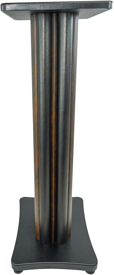 Rockville SS28D Premium 28" Dark Wood Speaker Stands, Solid MDF, Dual Top Plates