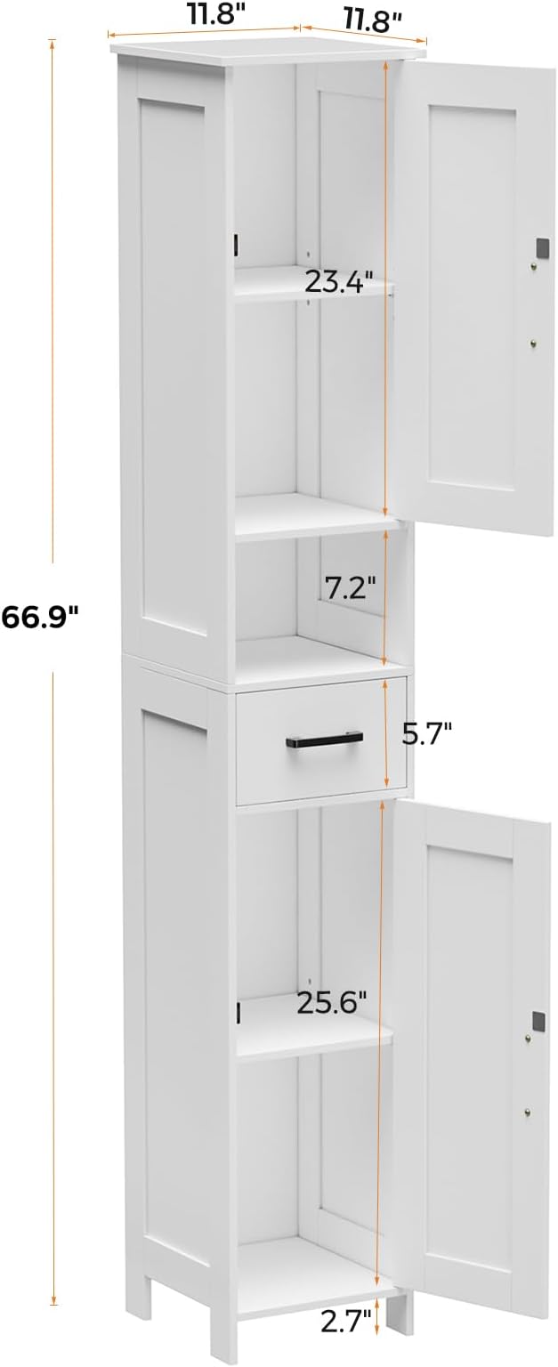67" H Tall Bathroom Storage Cabinet
