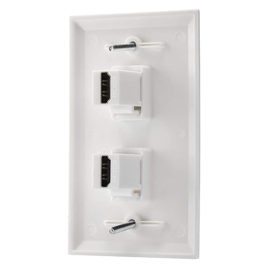 2 Port HDMI Female to Female Wall Plate in White