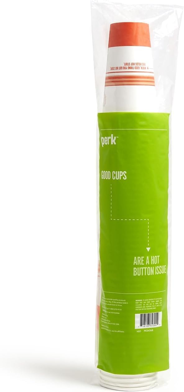 Perk Paper Hot Cups, 16 Oz