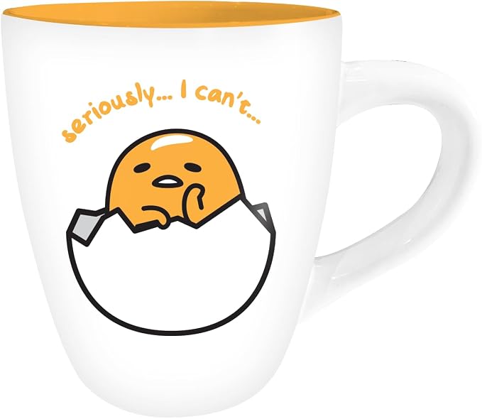 Silver Buffalo Sanrio Gudetama Egg, Ceramic Mug, 25oz | Seriously I Can't Lazy