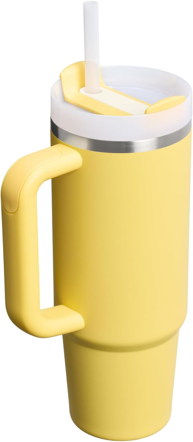 STANLEY Quencher H2.0 Flow State Tumbler, 30 oz, Daffodil | Handle and Straw |