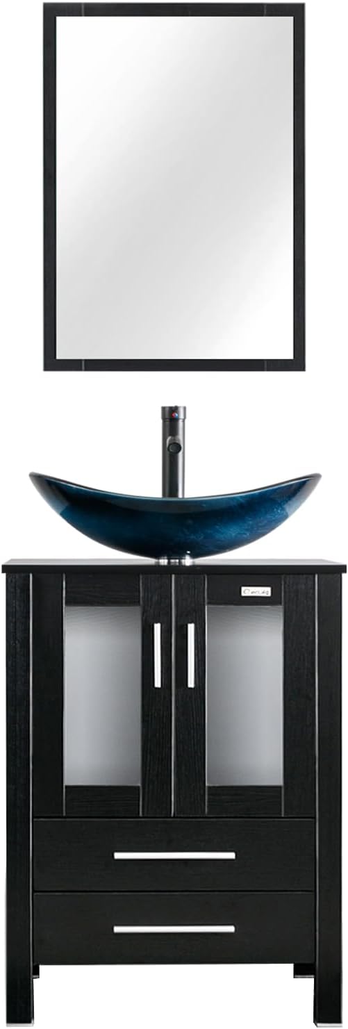 24" Modern Bathroom Vanity Sink Combo Freestanding Cabinet