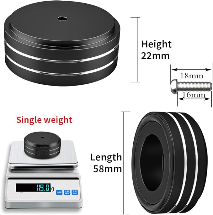 Viborg HiFi Speaker Spikes Isolation Feet Pads 58x22MM, 4X Audio Shock Absorber