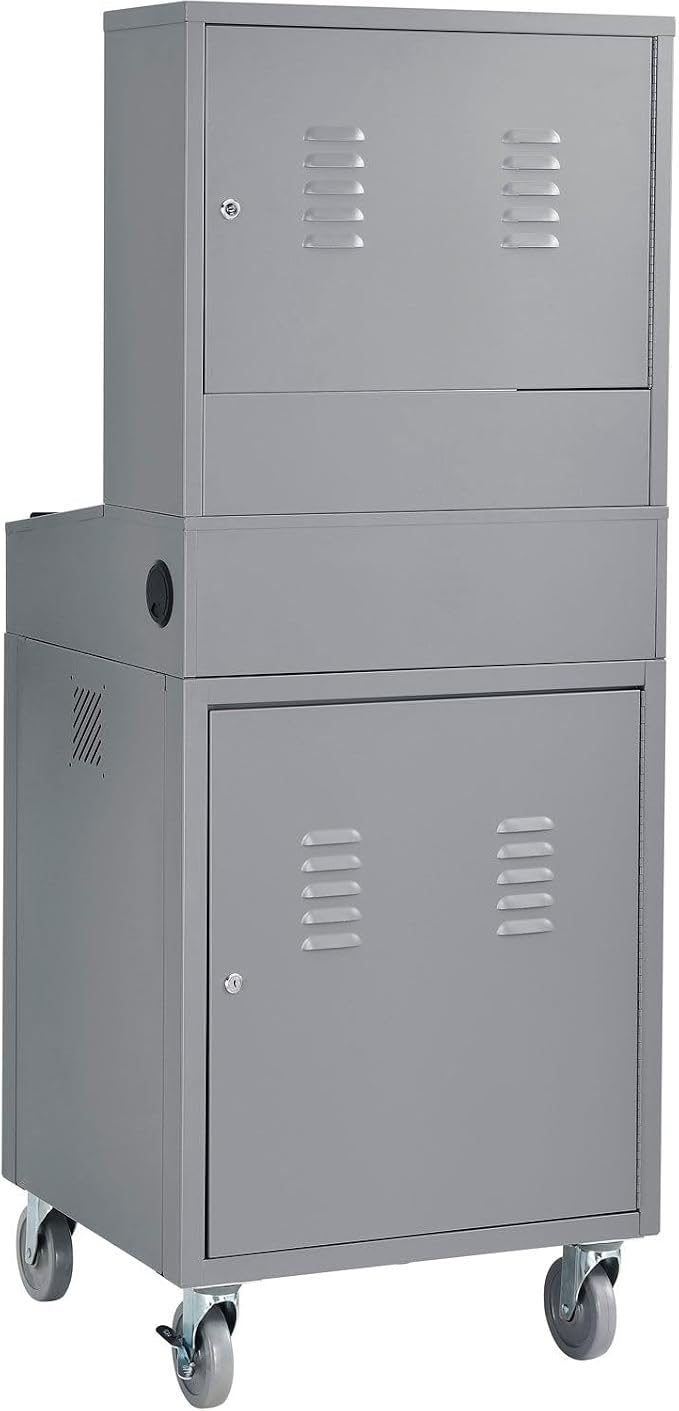 Global Industrial Mobile Security LCD Computer Cabinet Enclosure