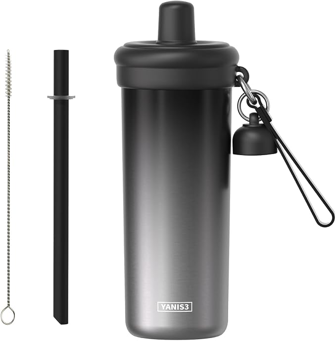 20 oz Thermo Cup with Straw, Thermal Insulated Car Cups with Hand Strap