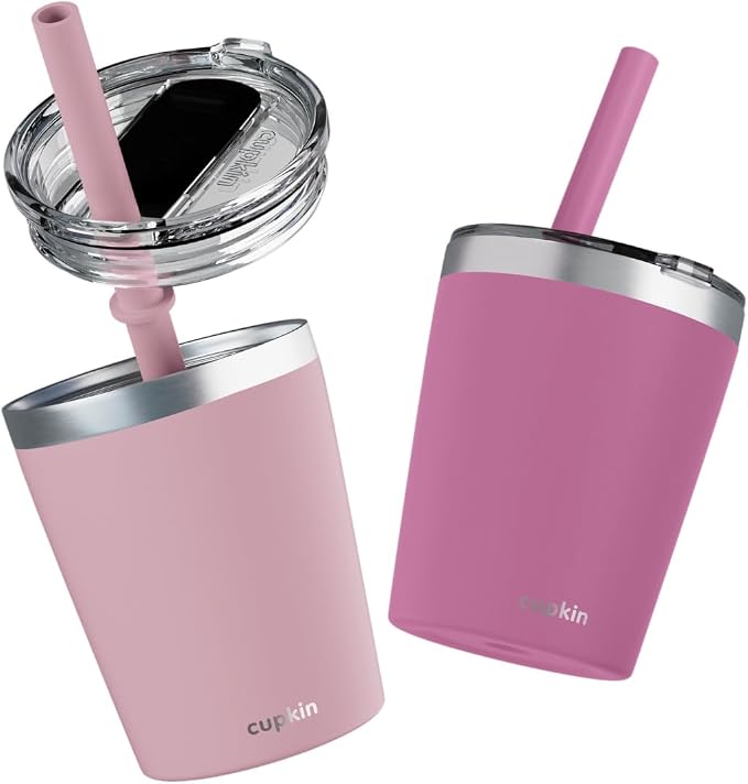 CUPKIN Kids Tumblers, The Original 8 oz Stackable Stainless Steel Kids Cup