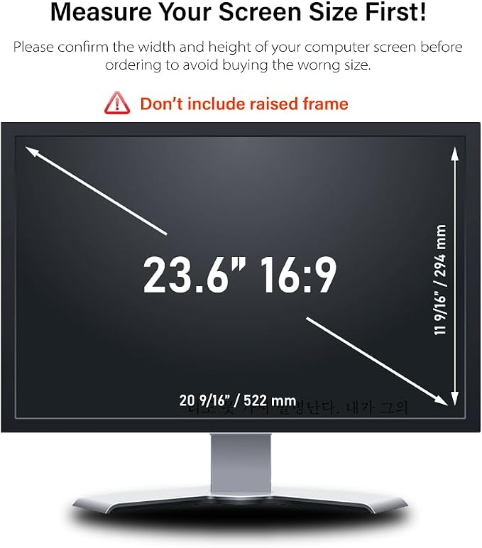 23.6 Inch - 16:9 Aspect Ratio - Computer Privacy Screen Filter