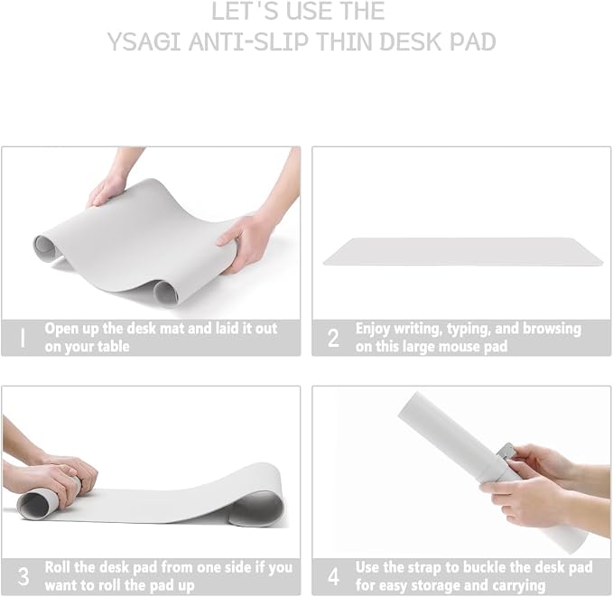 YSAGi Non-Slip Leather Desk Pad L Size, Waterproof Laptop Computer Desk