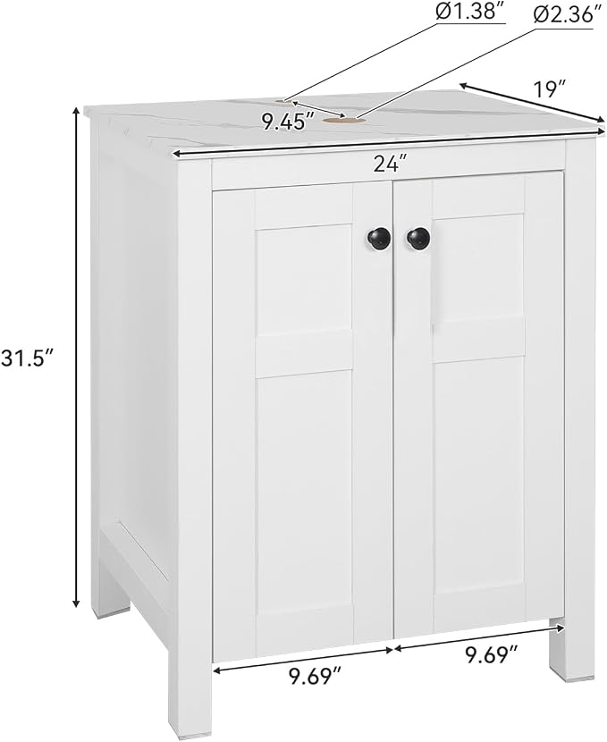 24 Inch White Bathroom Vanity