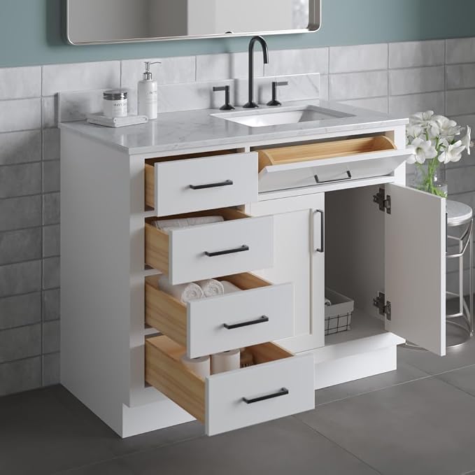 Hepburn 43 Inch Single Sink Bathroom Vanity in White