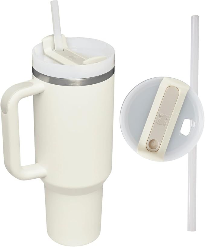 STANLEY Quencher H2.0 Flow State Tumbler, 30 oz, Frost | Handle and Straw |