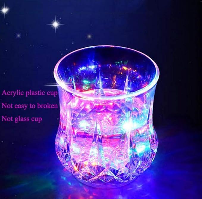 Flash Light Up Cups Glowing LED Beer Wine Whisky Liquor Crystal Glasses Tumbler