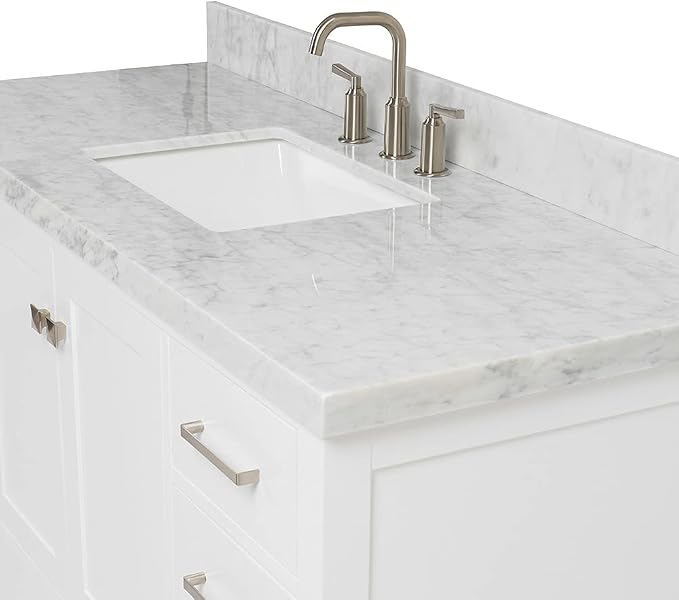Cambridge 55" White Bathroom Vanity