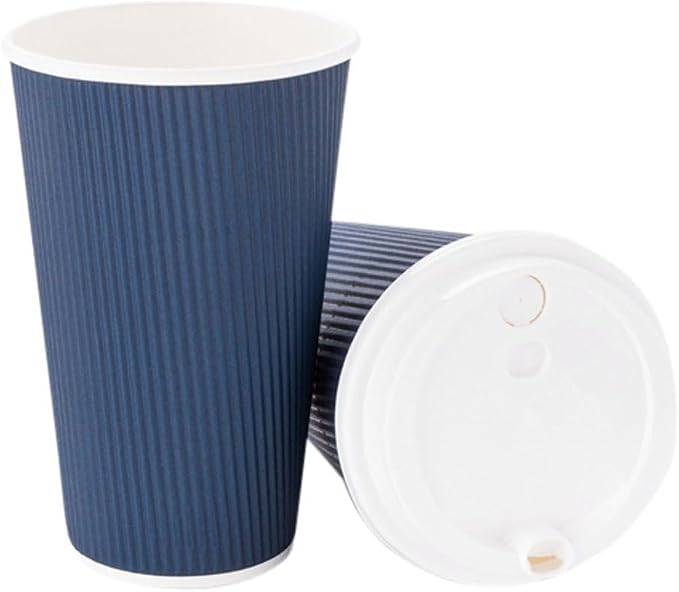 Restaurantware 16 Ounce Ripple Wall Disposable Coffee Cups, 500 Insulated