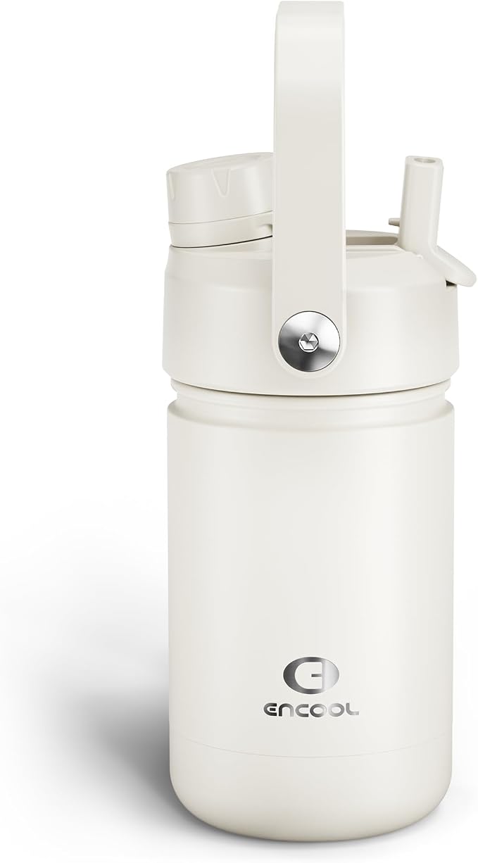 Kids Insulated Water Bottle - 12oz Stainless Steel Water Bottle with Dual Spouts