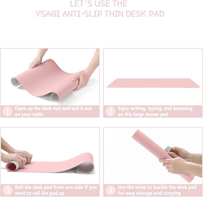 YSAGi Non-Slip Leather Desk Pad Blotter, Waterproof Laptop Computer Desk