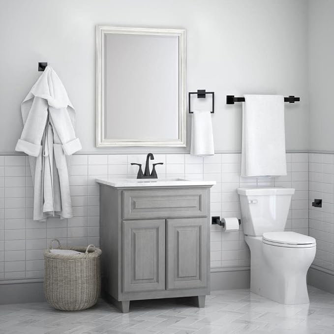 Bathroom Accessories Towel Bar Set: 20 Pieces Matte Black Bathroom