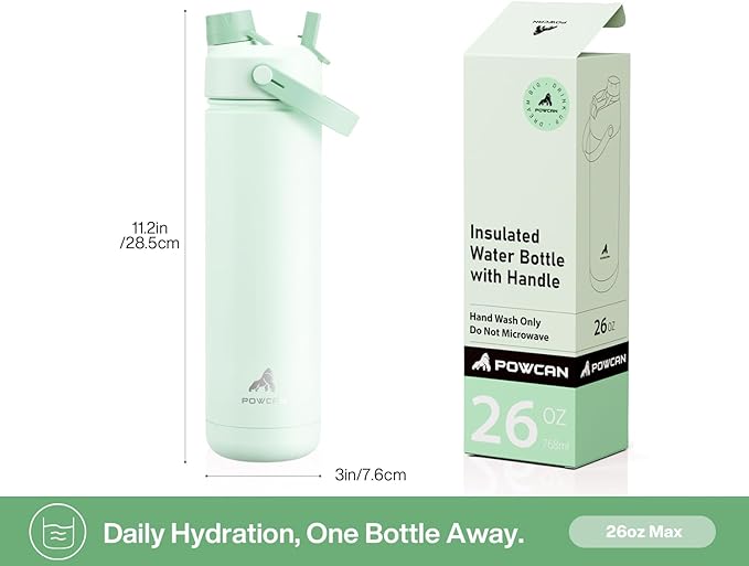 POWCAN 26 oz Insulated Water Bottle