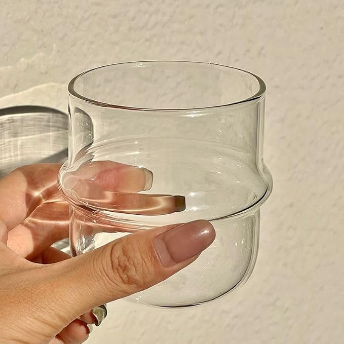 2 pcs Borosilicate Tumblers, Coffee Cup Milk Cup, Heat Resistant Hot and Cold
