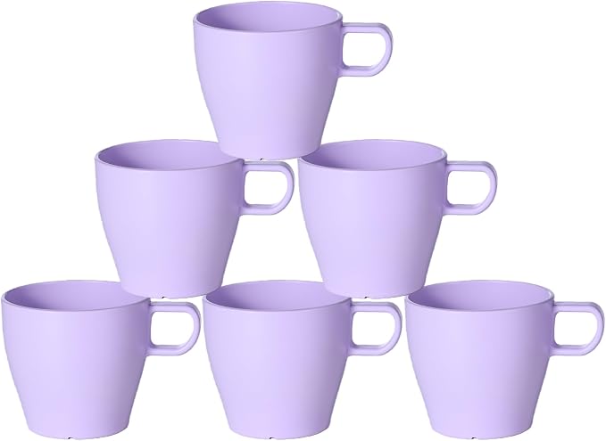 6-Pack 10oz Unbreakable Coffee Mugs, Microwave Safe Premium Drinkware,